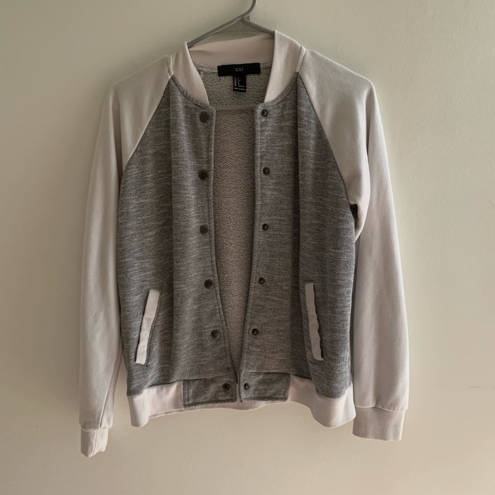White and grey jersey jacket